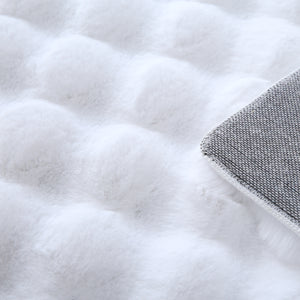 Ambiance Fluffy Soft 5110 White/Wit 3D Vloerkleed Hoogpolig Effen Kleur
