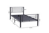 Bed 'Sammy' 90x200 Metaal Donkergrijs