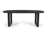SALE - Tafel 'Tommy' 220x100 cm Deens Ovaal U-Poot Mango hout Zwart