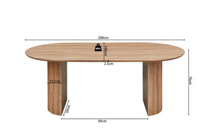 Tafel 'Lagos' 200 cm Ovaal Decor Oude eik