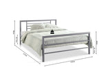 Bed 'Sandro' 140x200 met lattenbodem Grijs