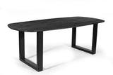 SALE - Tafel 'Tommy' 220x100 cm Deens Ovaal U-Poot Mango hout Zwart