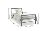 Bed 'Sandro' 90x200 met lattenbodem Grijs