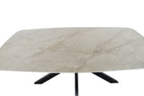 Tafel 'Apollo' 180 cm Deens Ovaal Glanzend Steen Shakespear Beige