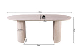 Tafel 'Lagos' 200 cm Ovaal Decor Travertin Beige