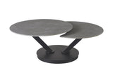Salontafel 'Nara' Rond Draaibaar Steen Lichtgrijs