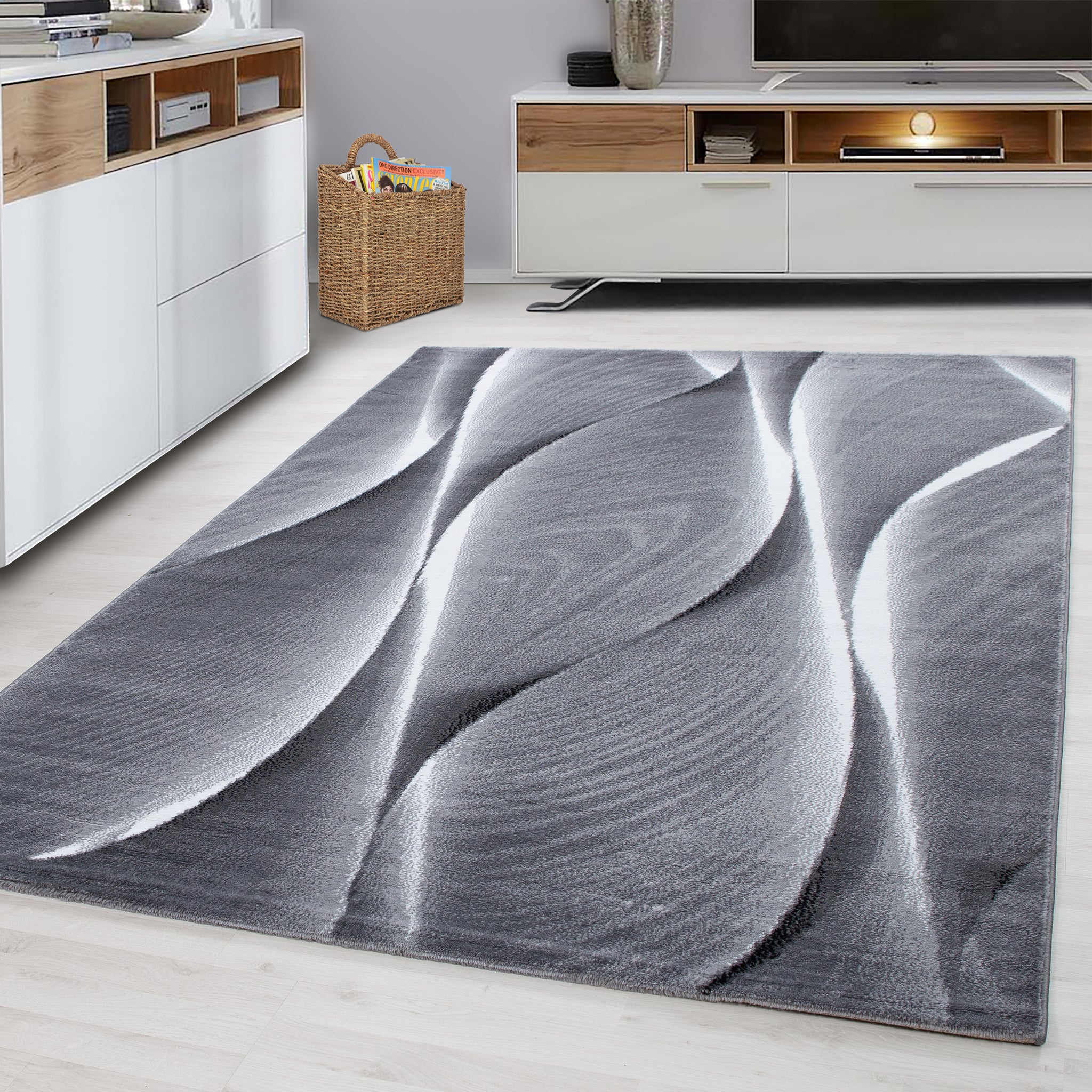 Parma Black/Zwart Vloerkleed Laagpolig Tapijt