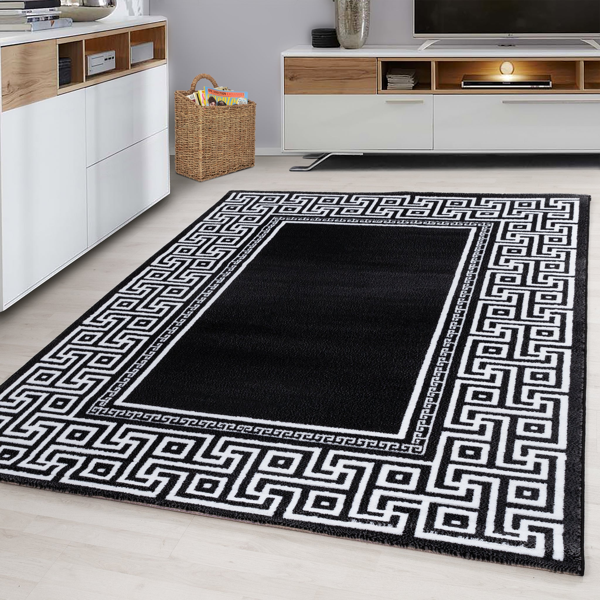 Parma Black/Zwart Vloerkleed Laagpolig Tapijt