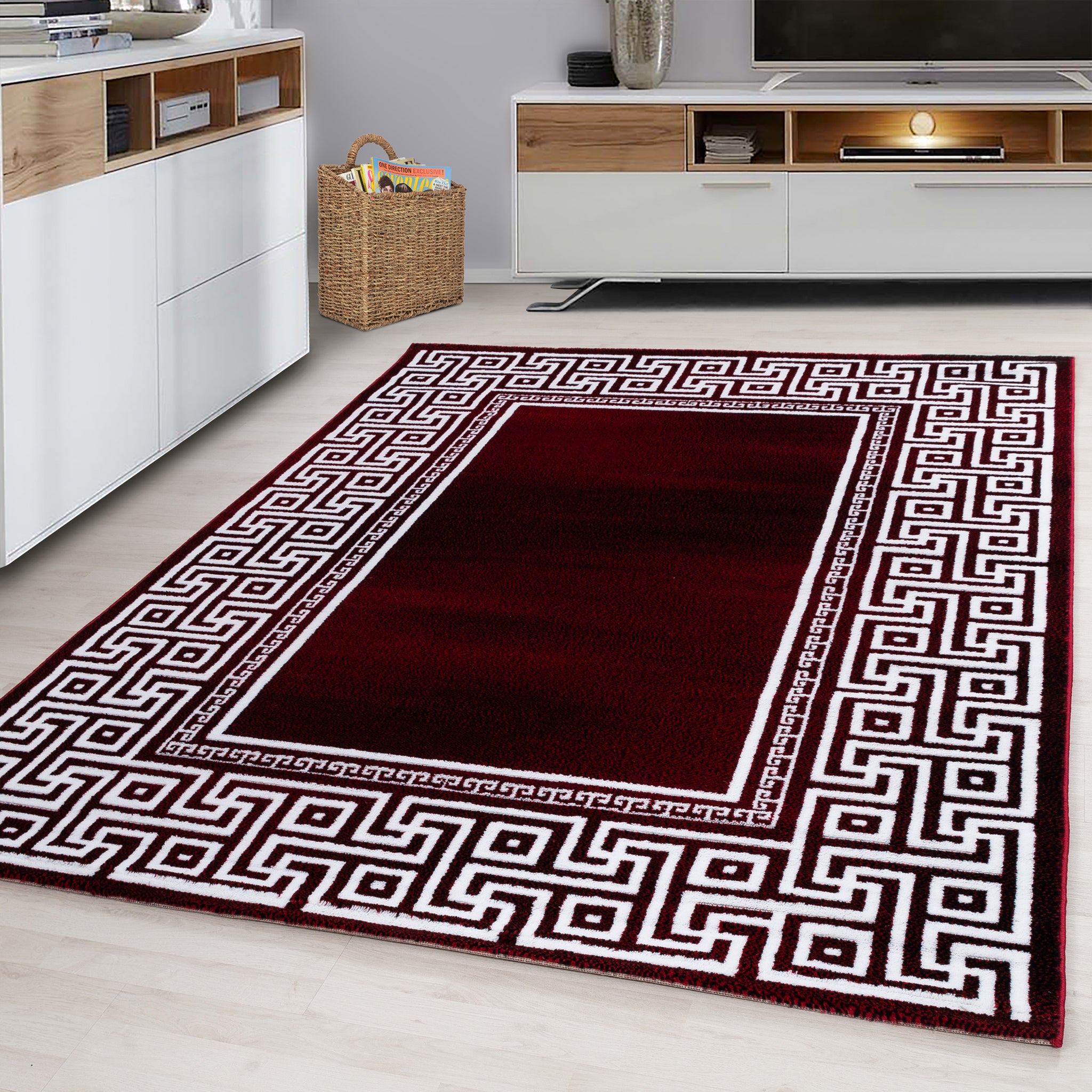 Parma Red/Rood Vloerkleed Laagpolig Tapijt