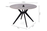 Tafel 'Apollo' 110 cm Rond Glanzend Steen Italian Grijs