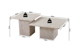 Set van 2 Salontafels 'Bobby' Decor travertin Beige