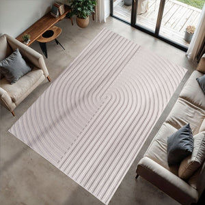 Doha 1658 Simply Crème Japandi Modern Design Vloerkleed Indoor/Outdoor Tapijt