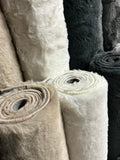 Close-up Fluffy vloerkleed in Taupe en Ivoorwit kleur