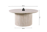 Salontafel 'Lagos' 80 cm Rond Decor Travertin Beige