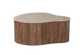 Salontafel 'Paul' 83 cm Mango hout met Travetin Beige