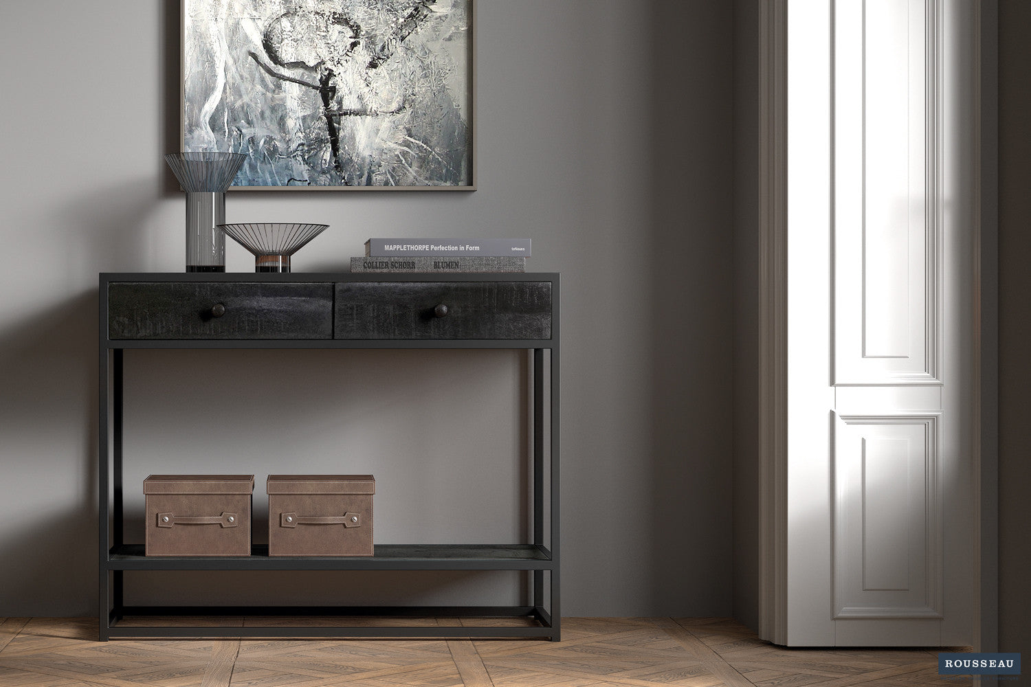 Console 'Ace' Mango hout Zwart