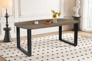 Tafel 'Tommy' 220x100 cm Deens Ovaal U-Poot Mango hout Tabaco