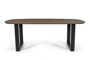 Tafel 'Tommy' 220x100 cm Deens Ovaal U-Poot Mango hout Tabaco