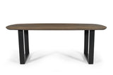 Tafel 'Tommy' 220x100 cm Deens Ovaal U-Poot Mango hout Tabaco