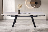 Uitschuifbare tafel 'Hera' 160-240 cm Rechthoekig Steen Wit