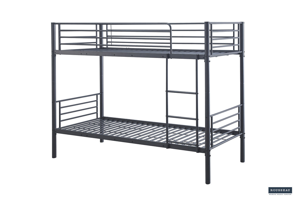 Stapelbed 'Sammy' 90x200 Splitsbaar Metaal Donkergrijs