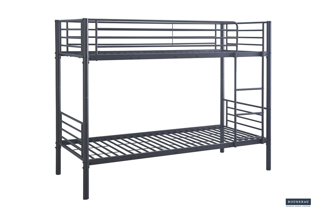 Stapelbed 'Sammy' 90x200 Splitsbaar Metaal Donkergrijs