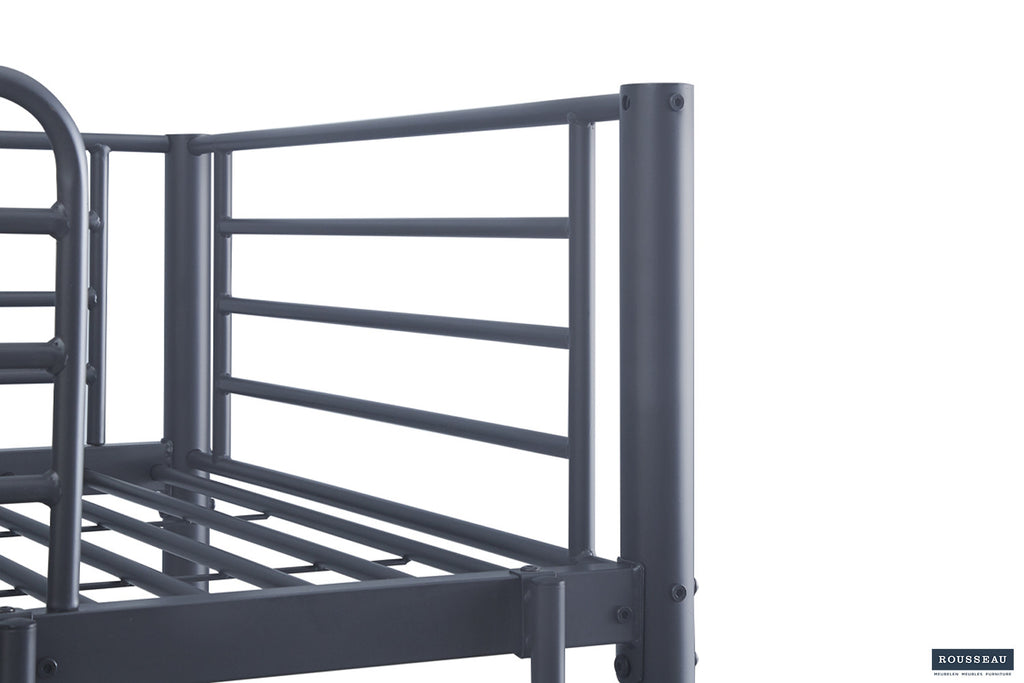 Stapelbed 'Sammy' 90x200 Splitsbaar Metaal Donkergrijs