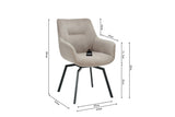 Stoel 'Modest' Draaibaar Ribfluweel Beige