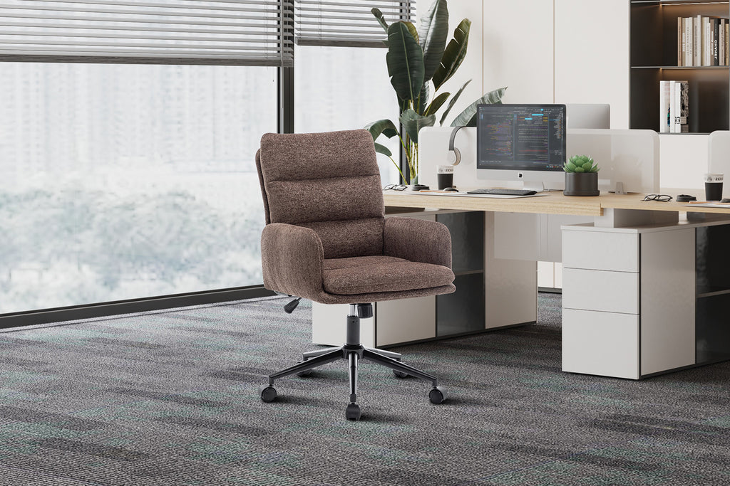 Bureaustoel 'Aimé' Stof Fabb Raven 45 Bruin